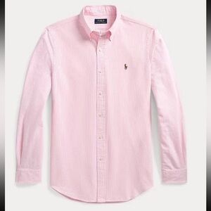 Polo Ralph Lauren Mens Classic Fit Striped Oxford Shirt in Pink Multi Size 2XLT